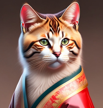 a realistic cat dressed as Japanese.jpg